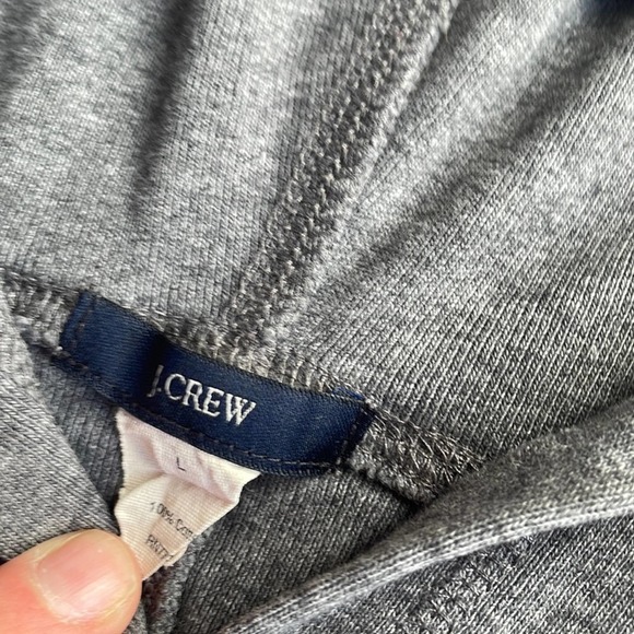 J. CREW Light Gray Hooded Sweater Size Large - Picture 2 of 4